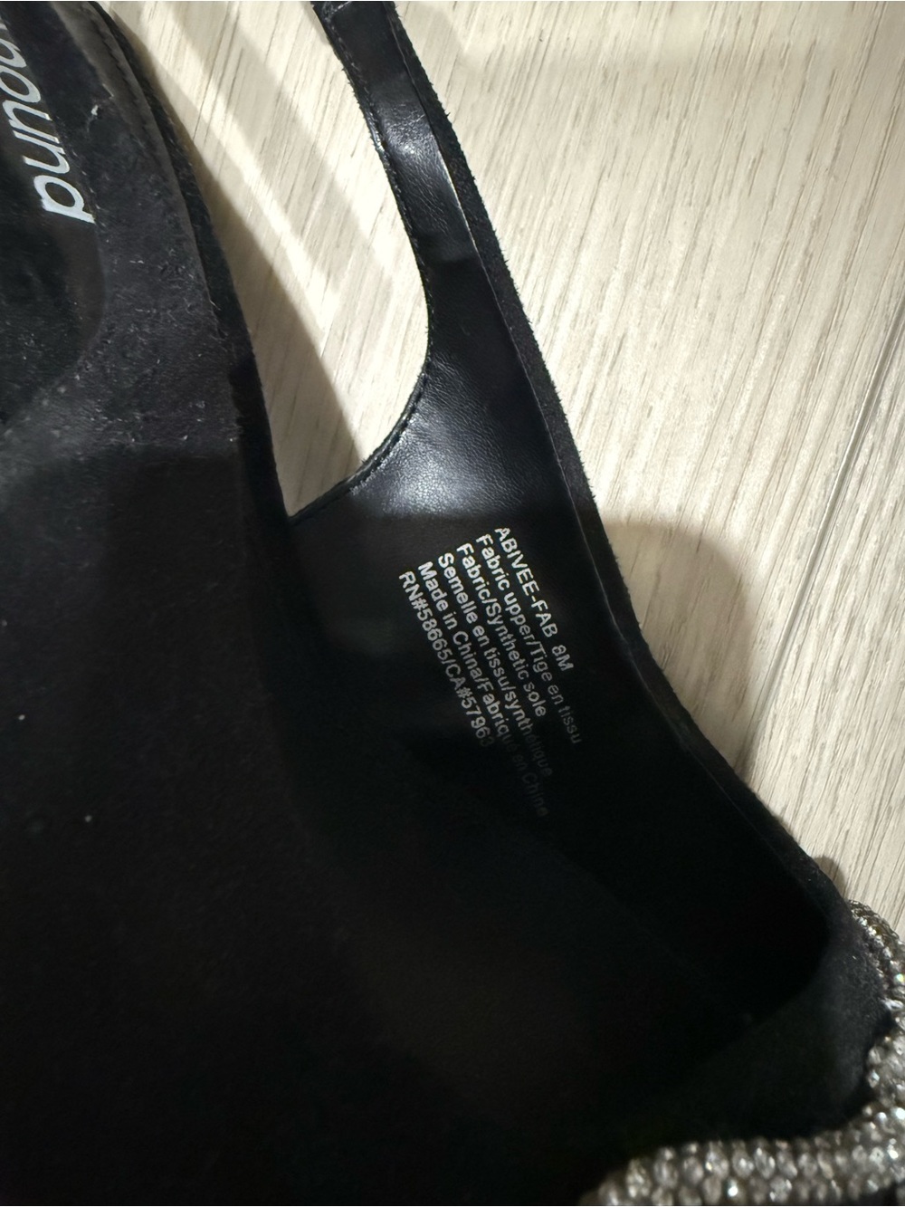 Abound Black Pointed Slingback Heels with Crystal Bow Accent - Picture 4 of 4